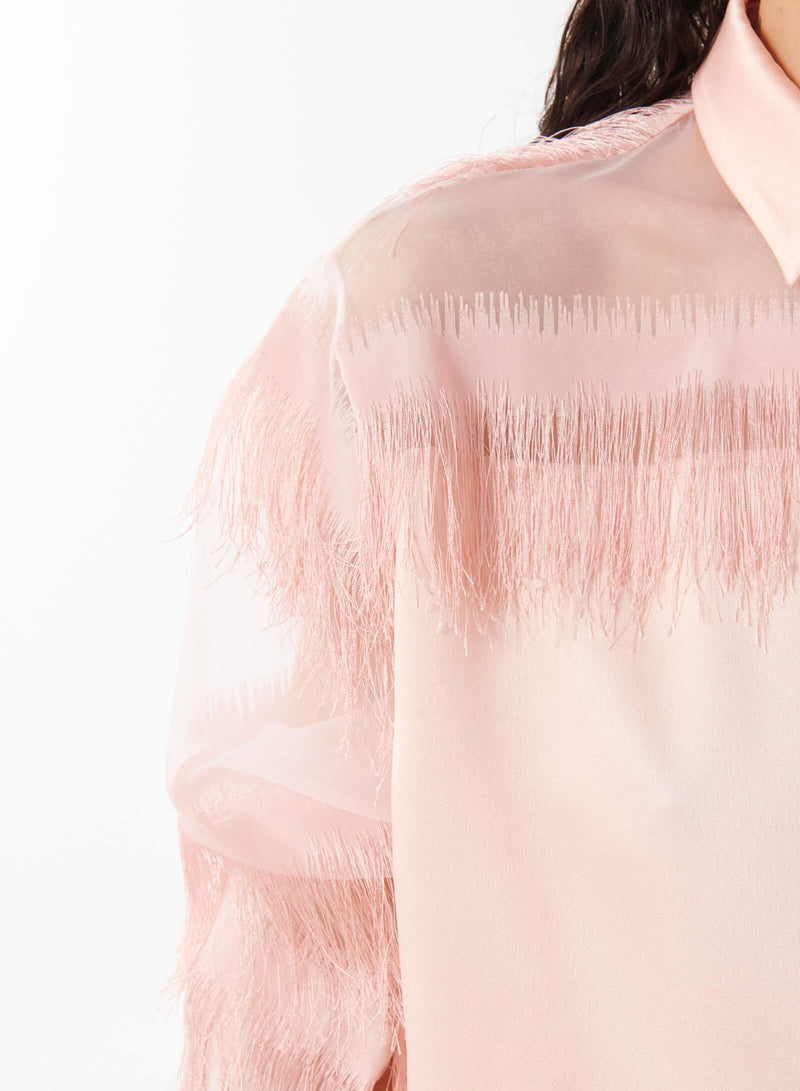 Beatrice .b Semi-Transparent Shirt W/Fringes - Arizona Sunrise