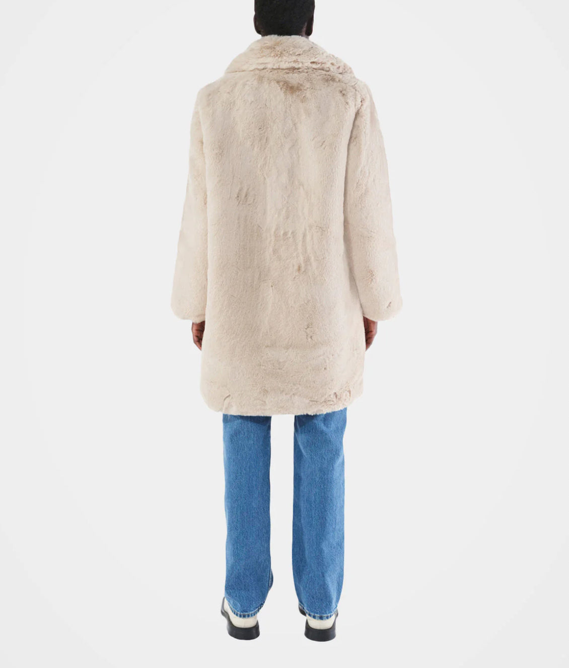 Apparis Stella Faux Fur Coat - Latte
