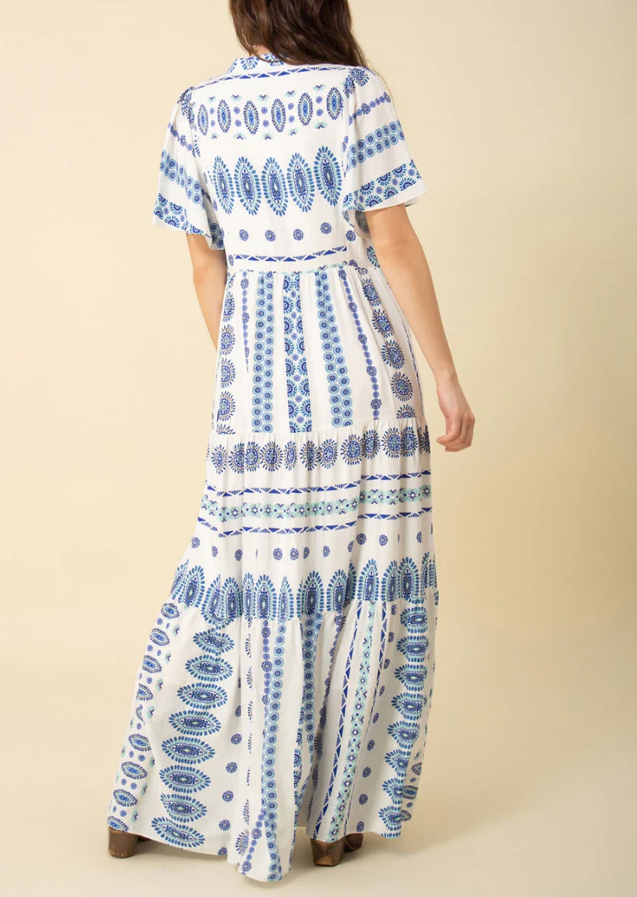 Hale Bob Hania Button Maxi Dress - Blue