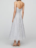 THEIA Sleeveless Tulle Dress - French Silver