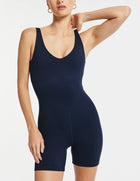 Bandier V-Neck Tempo Short Catsuit - Navy Blazer
