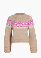 dh New York Hannah Pointelle Fair Isle-Inspired Sweater