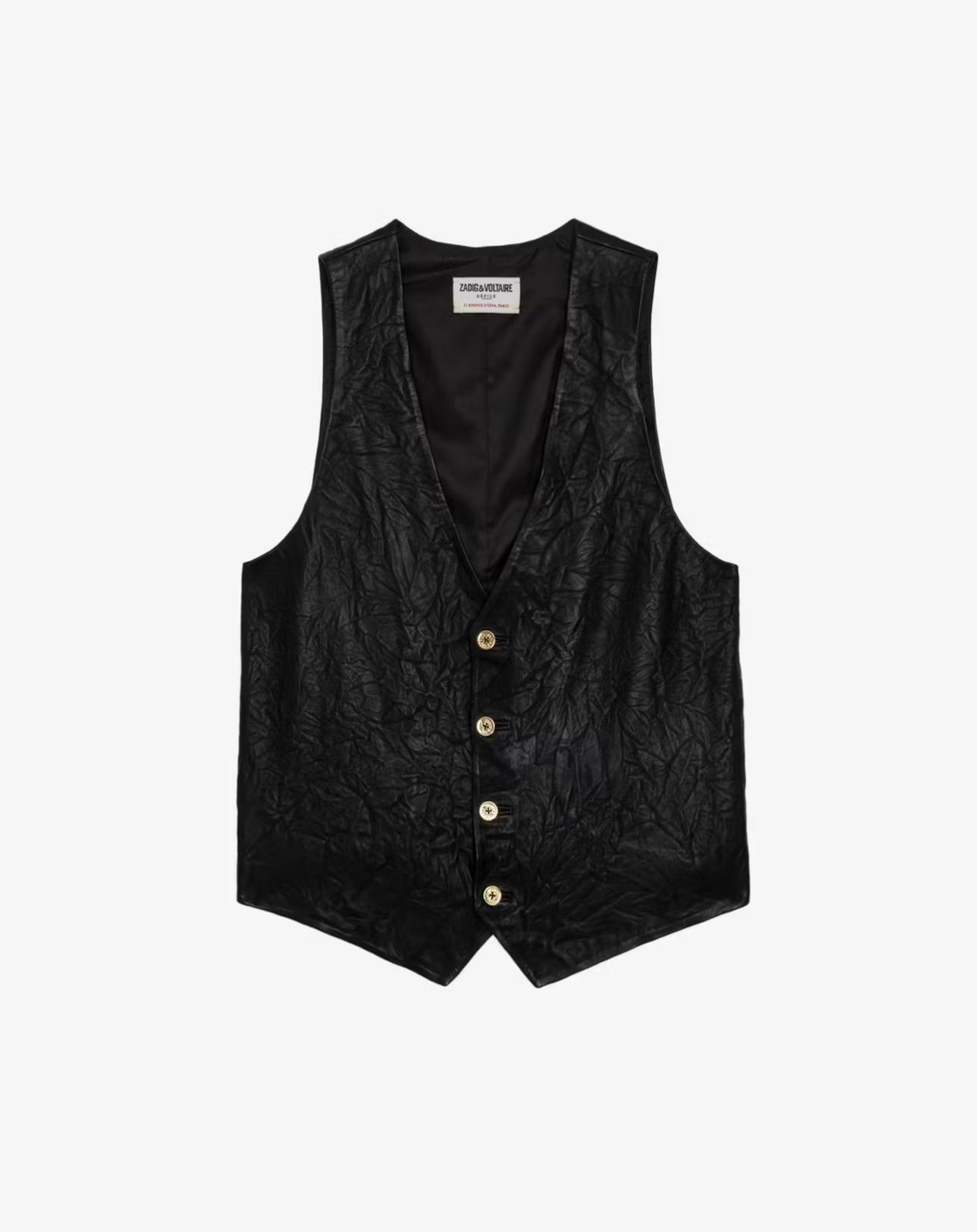 Zadig & Voltaire Emilie Crinkled Leather Vest