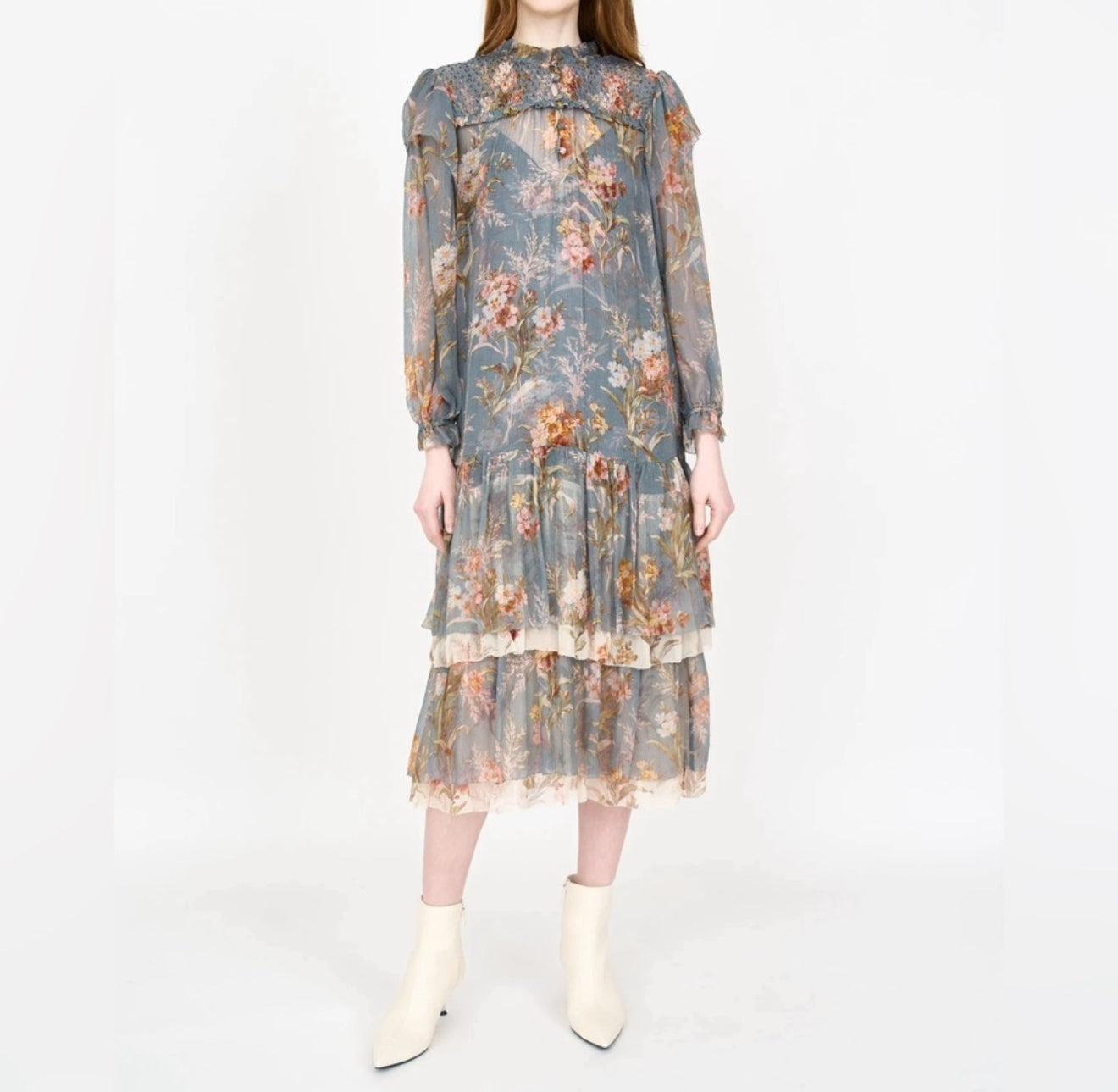Christy Lynn Gianna Dress - Blue Brocade