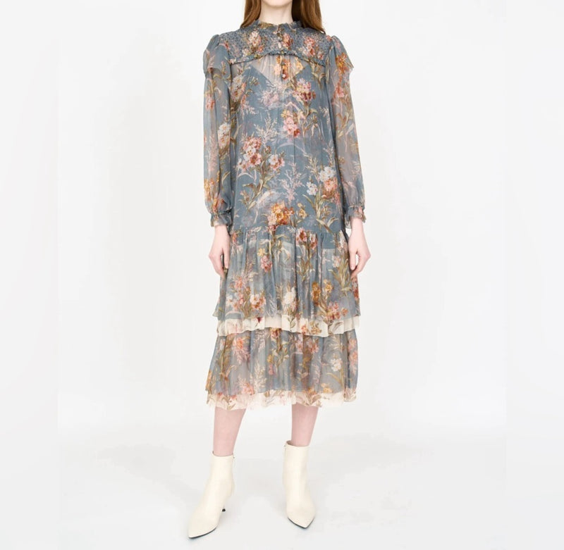 Christy Lynn Gianna Dress - Blue Brocade
