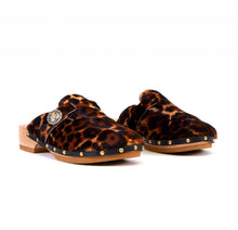 KATE CATE Allegra Pony Hair Clogs - Leopard