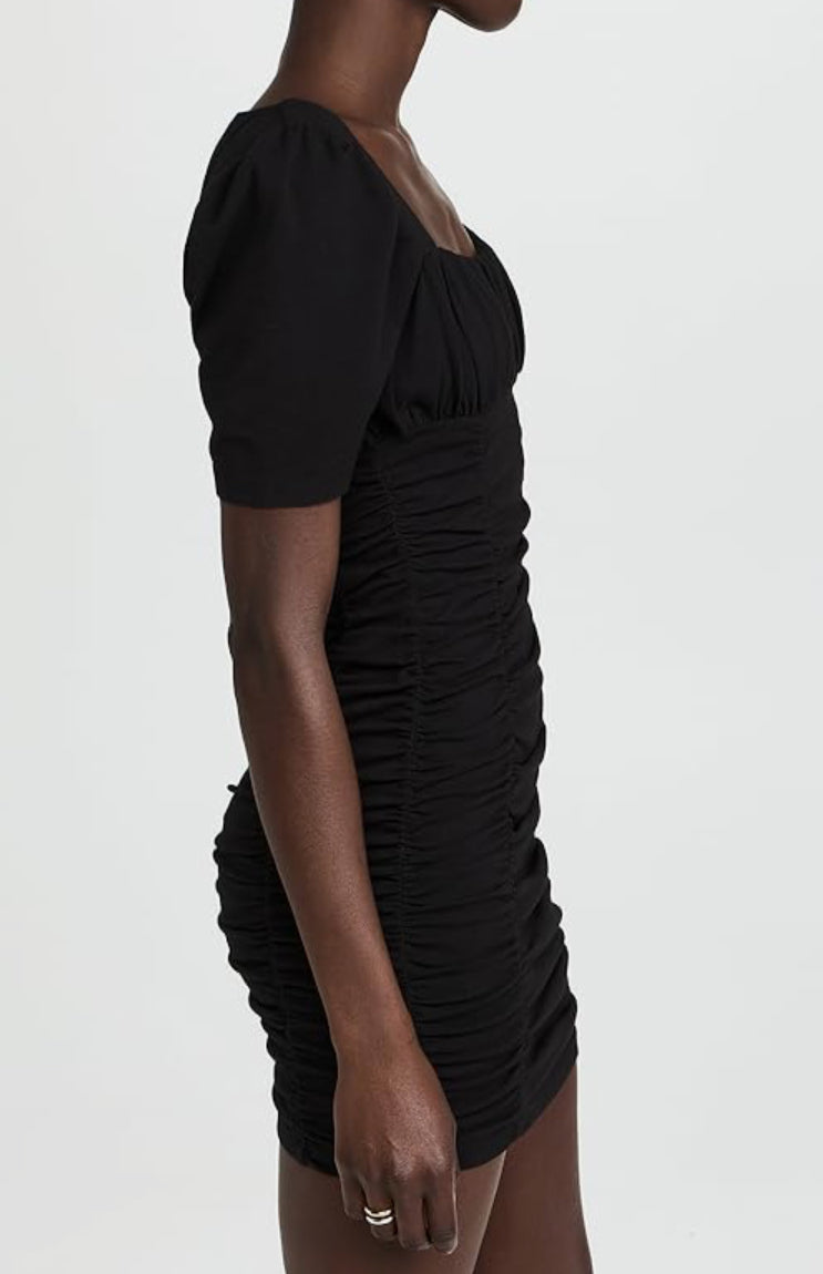 Monrow Shirred Dress - Black