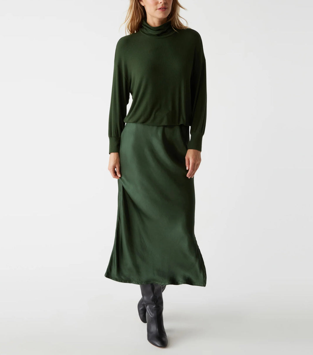 Michael Stars Padma 2-in-1 Dress - Dark Matcha