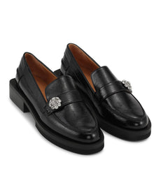 GANNI Jewel Moccasins - Black