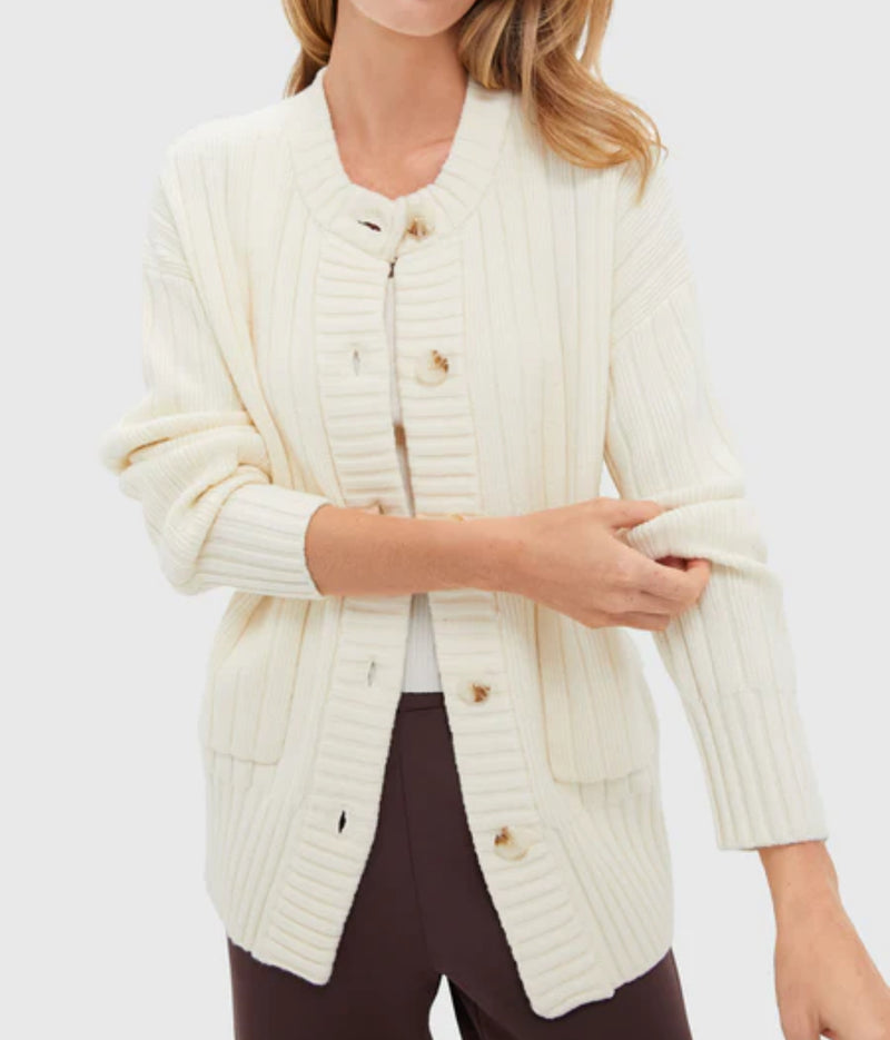 Varley Pensdale Relaxed Knit Jacket - Egret