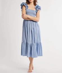 MILLE Olympic Chambray Polka Dot Dress