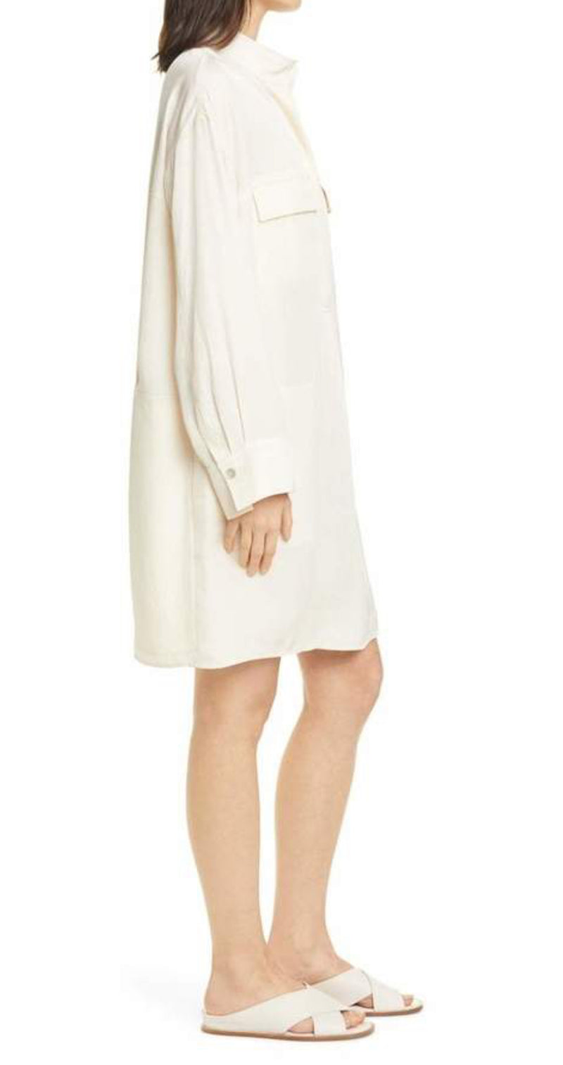 Vince Utility Silk Shirt Dress - Fennel