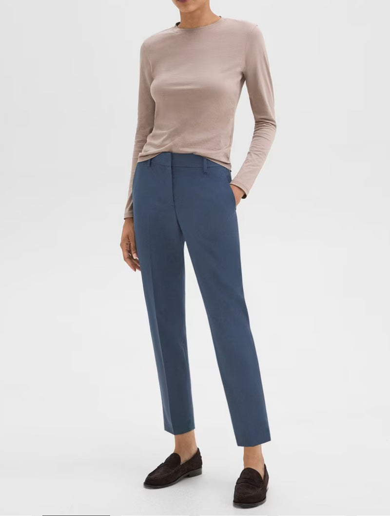 Theory Treeca Pant in Good Wool - Ash Blue
