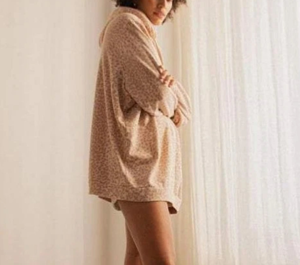 Ragdoll LA Oversized Hoodie - Blush Leopard