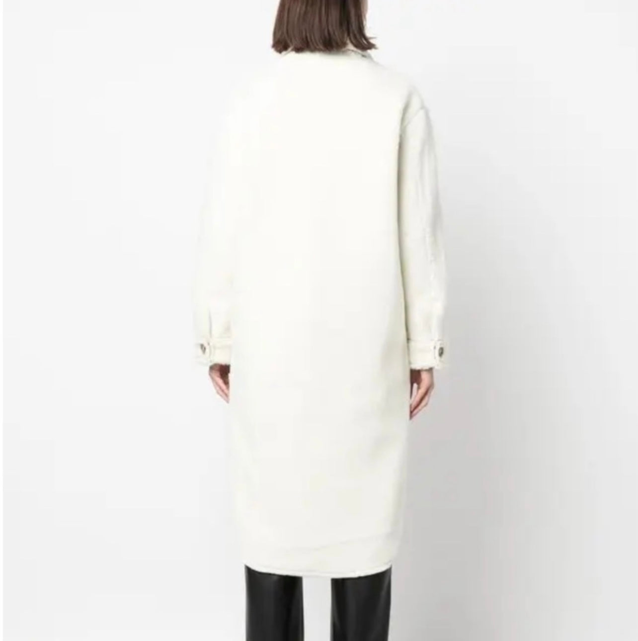 Apparis Single-Breasted Faux Shearling Coat - White