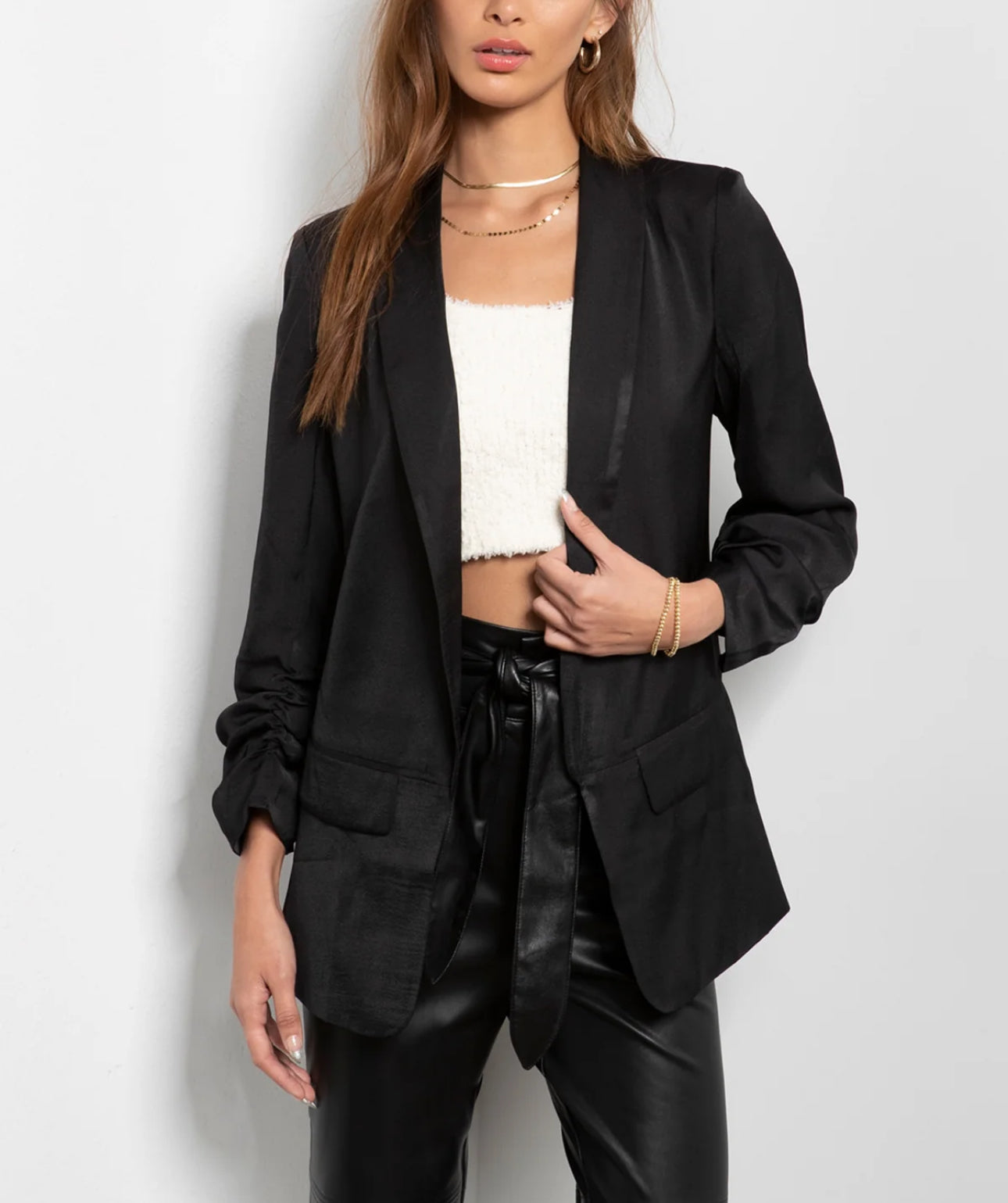 Tart Collections Kia Poly Silk Blazer - Black