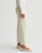 AG Jeans Kassie Corduroy High Rise Wide Leg Crop- Sulfur Cream Froth