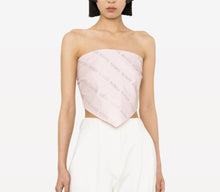 Rotate Birger Christensen Sunday Crystal Embellished Logo Bandana Top - Blush