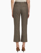 Frame Check Cropped Trousers - Brown Multi