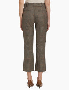 Frame Check Cropped Trousers - Brown Multi