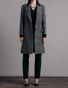 rag & bone Wooster Wool Blend Coat - Black/White