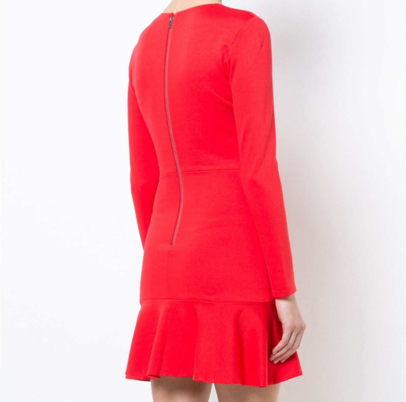 alice + olivia Francine Flounce Hem Dress - Apple