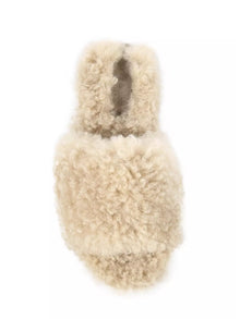 rag & bone Eira Faux Shearling Slides - Ivory