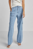 Adroit Atelier Nolan High Waisted Slightly Wide Leg Denim Cargo Pant