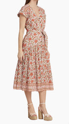 Veronica Beard Lexington Belted Floral Maxi Dress - Off White Multi