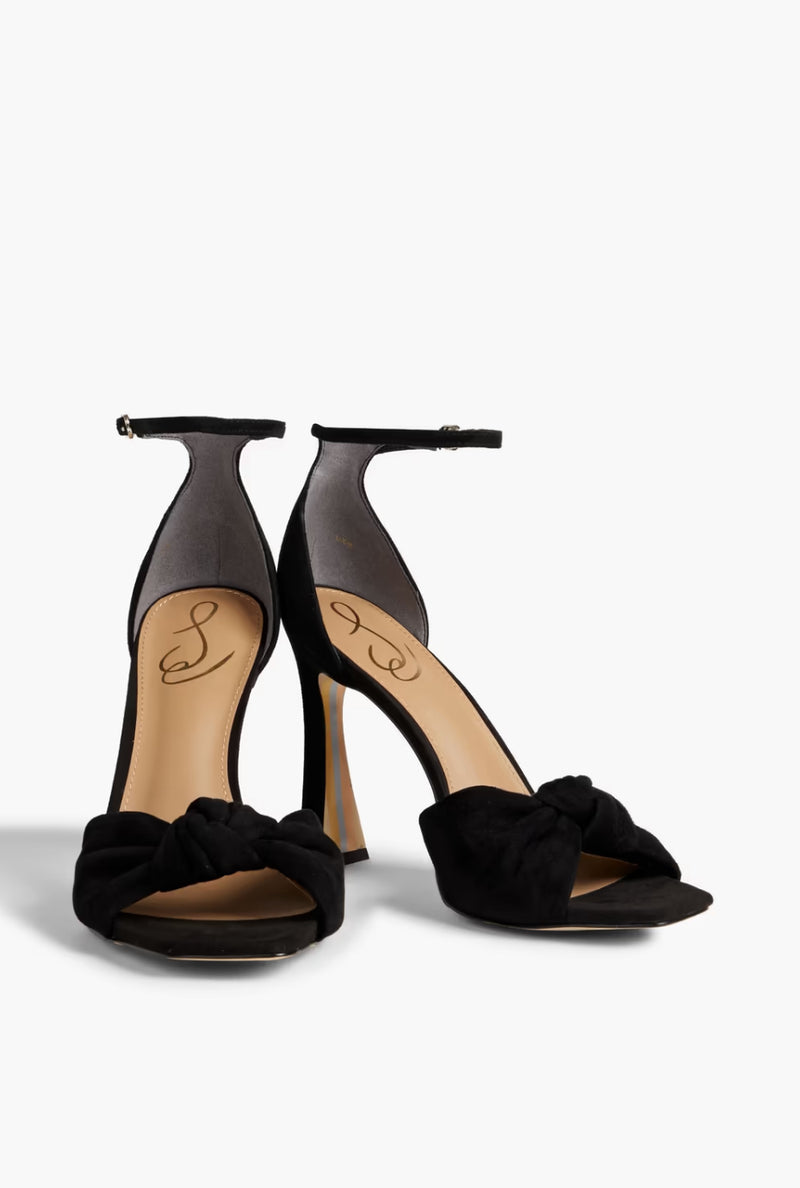 Sam Edelman Lucia Knotted Suede Sandals - Black