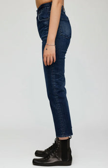 Moussy Vintage Emma Cropped Flare Jeans - Dark Blue