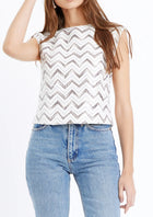 Greylin Toledo Sequins Top - White