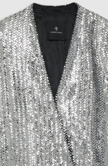 Anine Bing Veneda Mini Dress - Silver Sequin