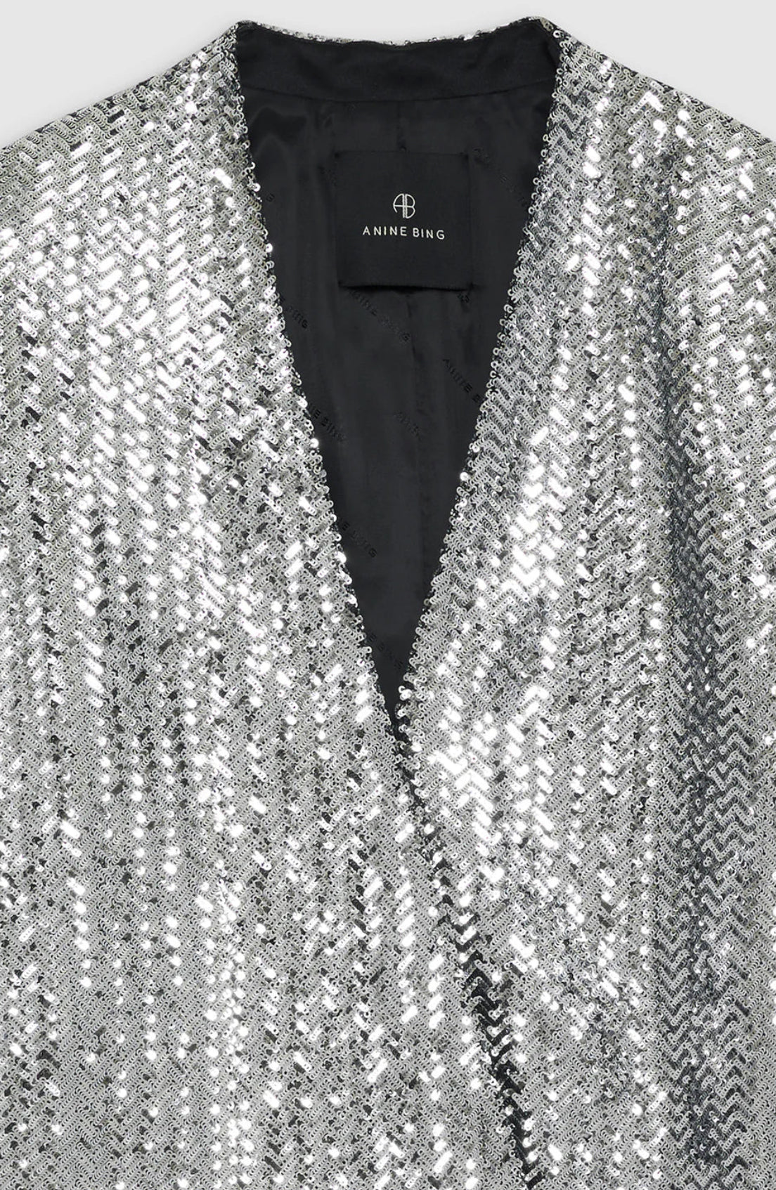 Anine Bing Veneda Mini Dress - Silver Sequin