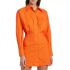 En Saison Pleated Shirt Dress - Tangerine