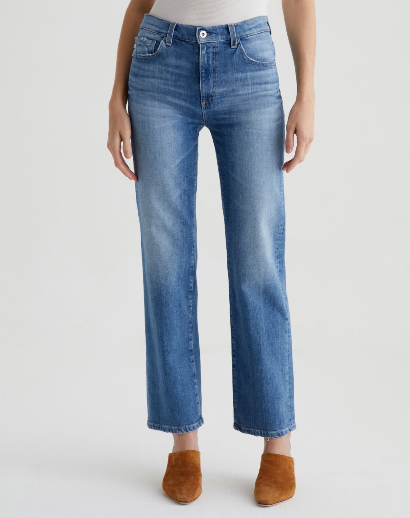 AG Jeans Brinley Mid-Rise Straight - Iris