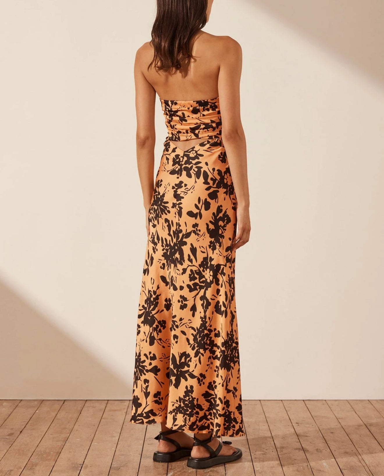 Shona Joy Solare Strapless Cut Out Ruched Dress
