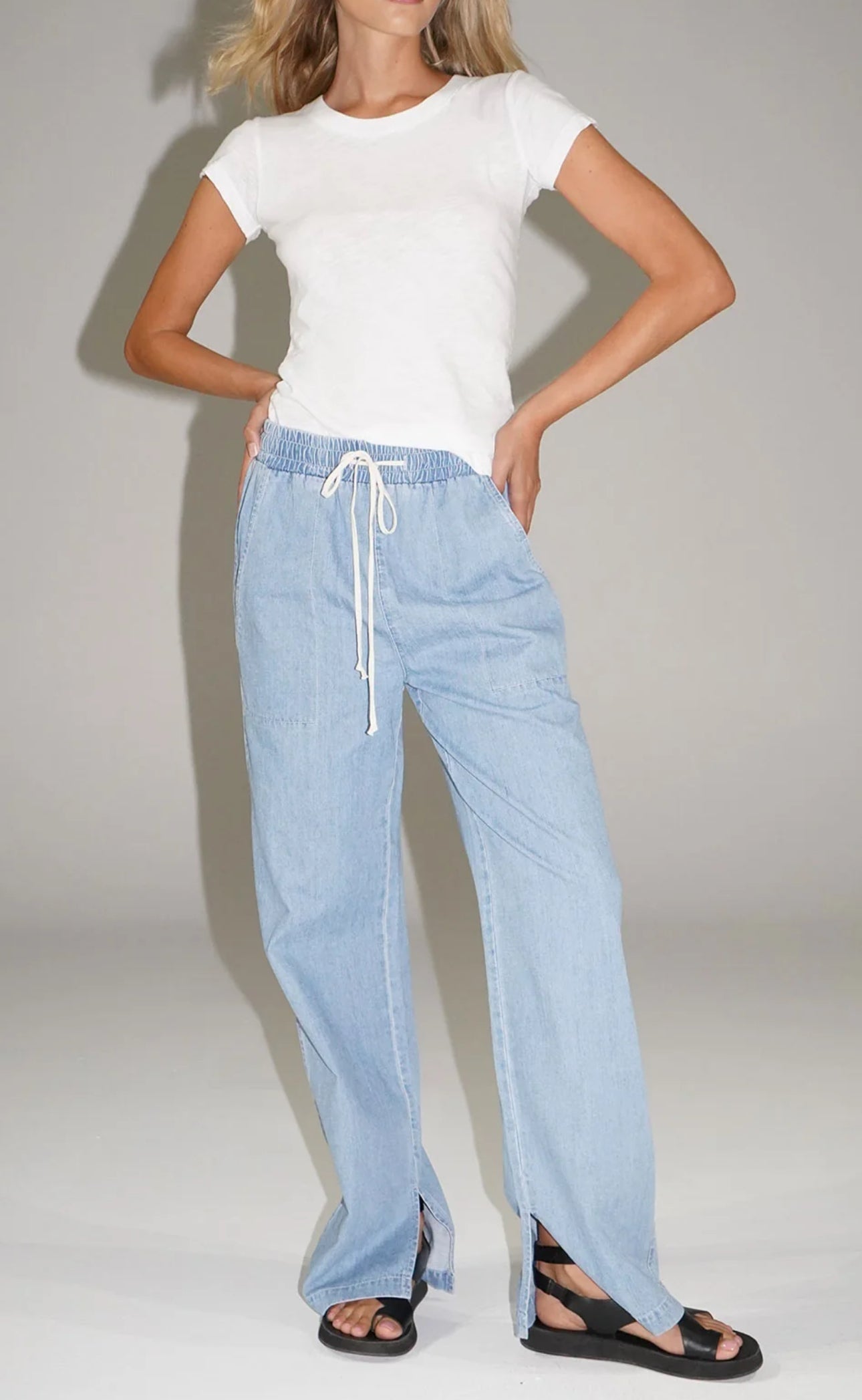 LNA Vinh Chambray Pant - Faded Blue