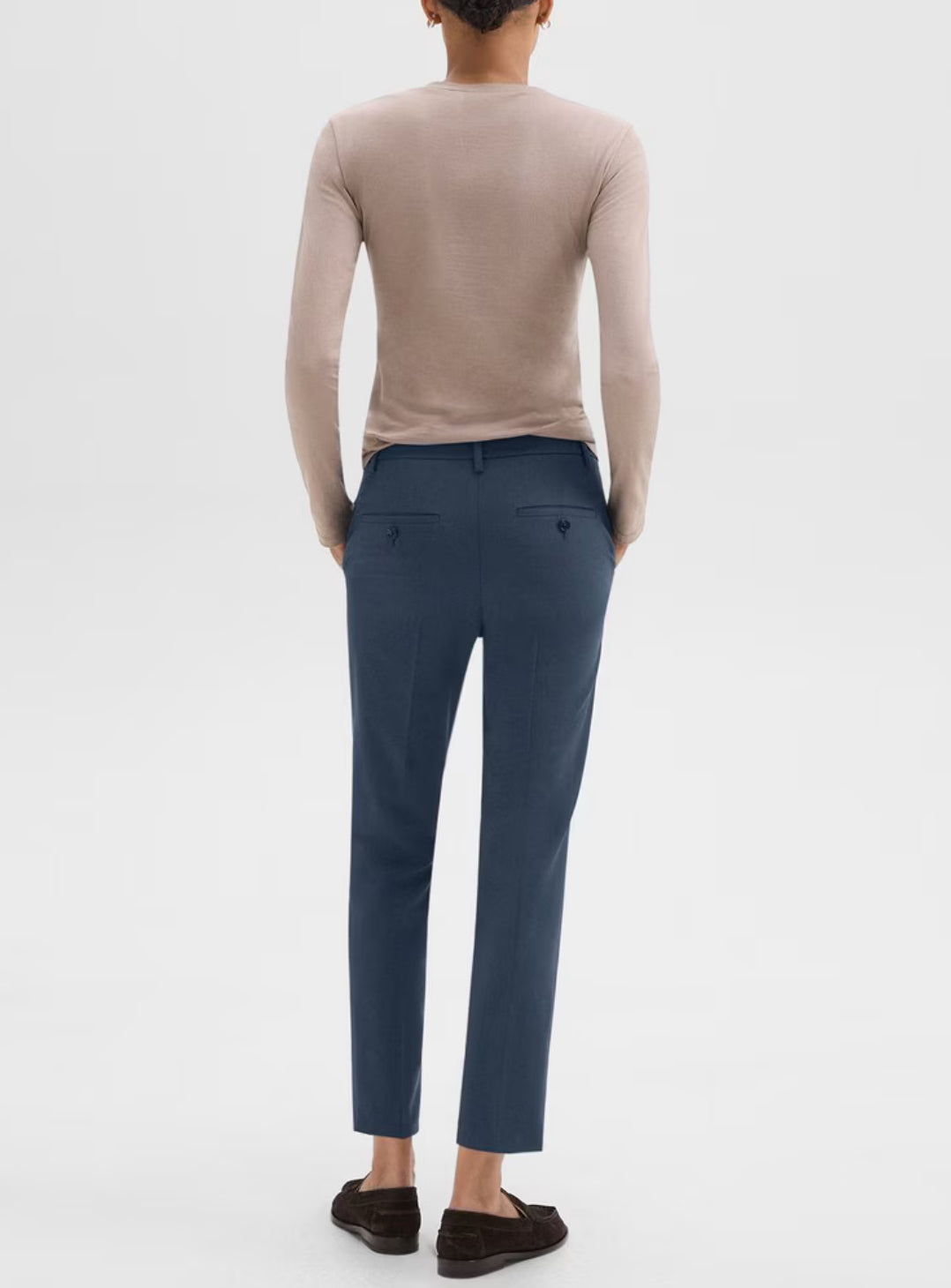 Theory Treeca Pant in Good Wool - Ash Blue
