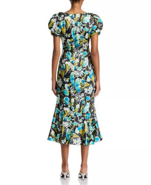 Cinq à Sept Tossed Floral Walker Dress - Obsidian Multi