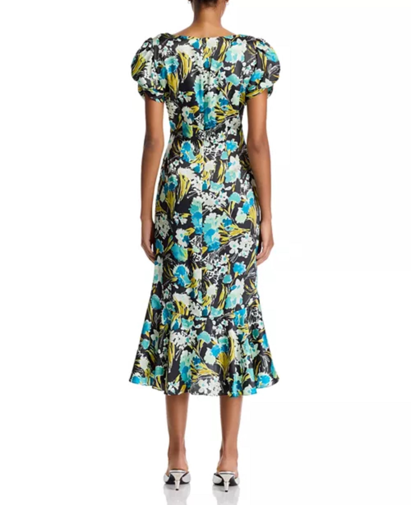 Cinq à Sept Tossed Floral Walker Dress - Obsidian Multi