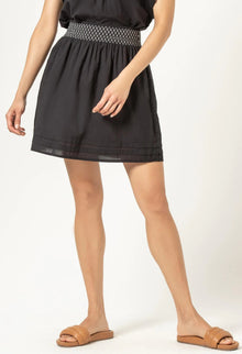 Lilla P Smocked Waist Skirt - Black