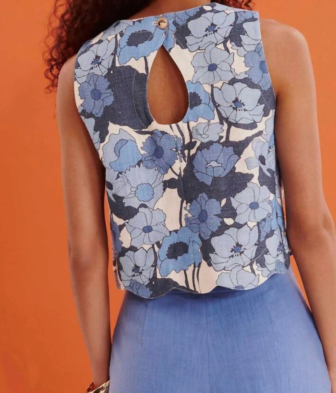 Tara Jarmon Temple Tank - Floral Denim