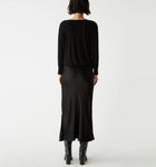 Michael Stars Nadia Mixed Fabric Satin Dress - Black