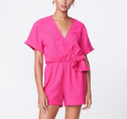 Monrow Gauze Wrap Romper - Raspberry