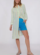 Vilagallo Rebecca Dress -  Neon Green Stripes