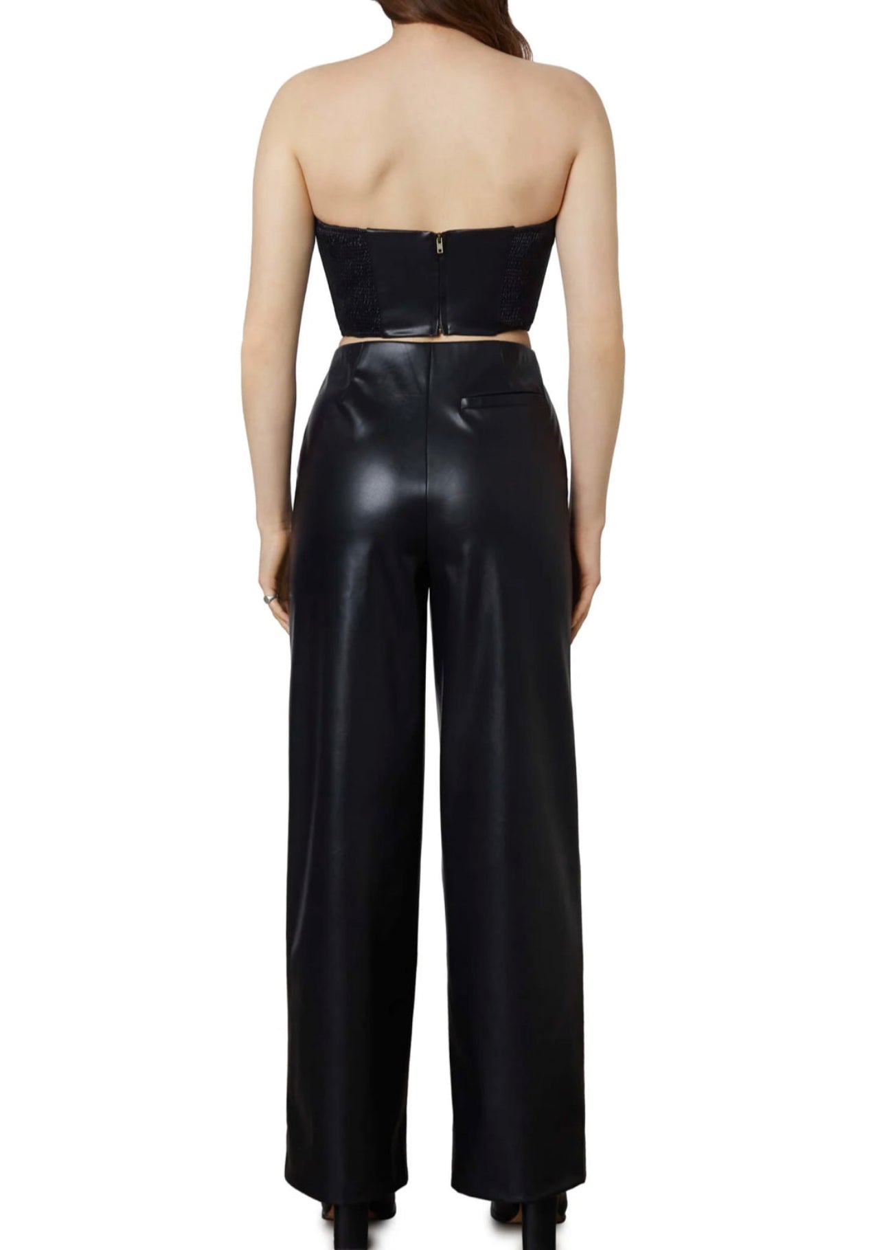 Nia Bianca Vegan Leather Trouser - Black