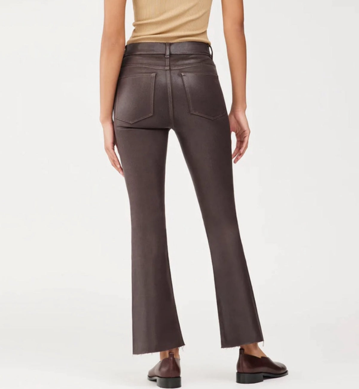 DL1961 Bridget Boot High-Rise Crop Jeans - Chestnut Coated