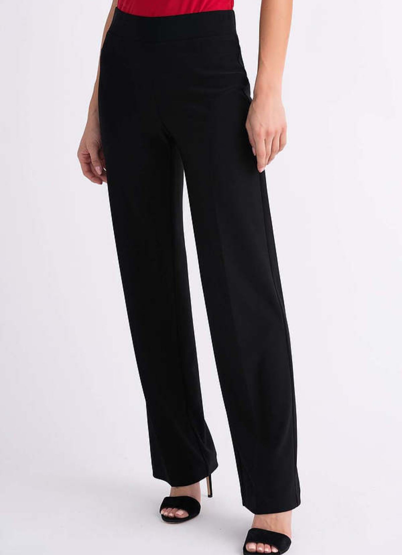 Joseph Ribkoff Pleated Straight Leg Pants - Black