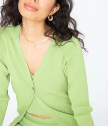 Callahan Knitwear Jenn Cardi Set - Basil